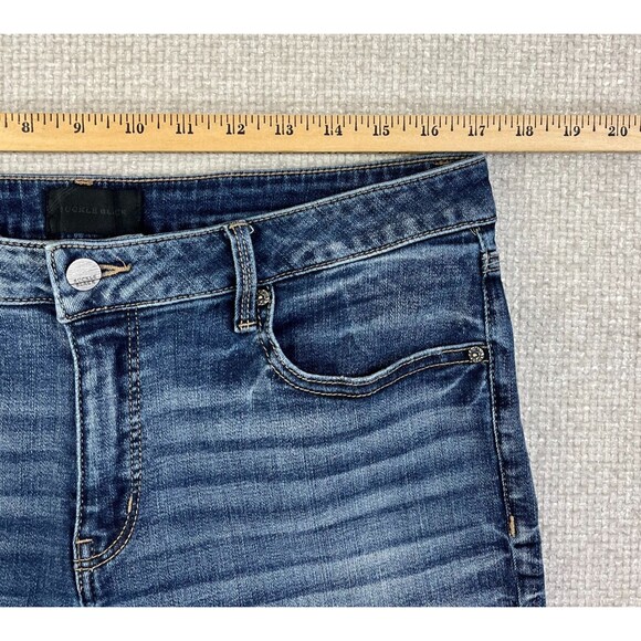 Buckle Black Jeans Fit No 53 Ankle Skinny Women's Size 33 Cuffed Distressed - Picture 8 of 13